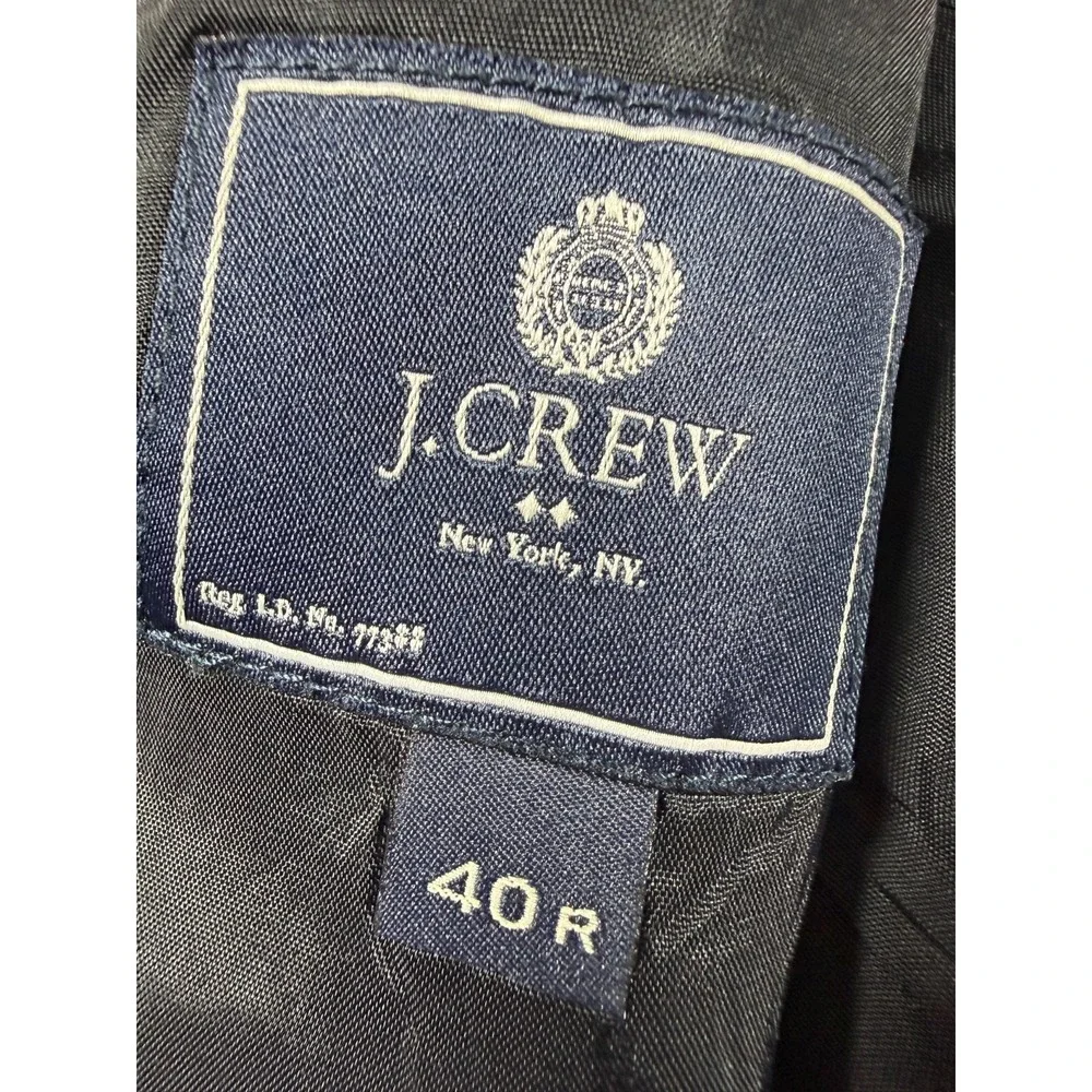 J Crew Thompson Black Wool Blend 2 button Suit Jacket Blazer Mens 40R